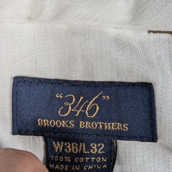 Brooks Brothers 346 Corduroy Pants 36x32 Brown Pleated Cotton Dress Trousers - Picture 3 of 3